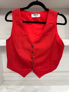 Double Zero small Red Tailored Vest for Women.  Like new